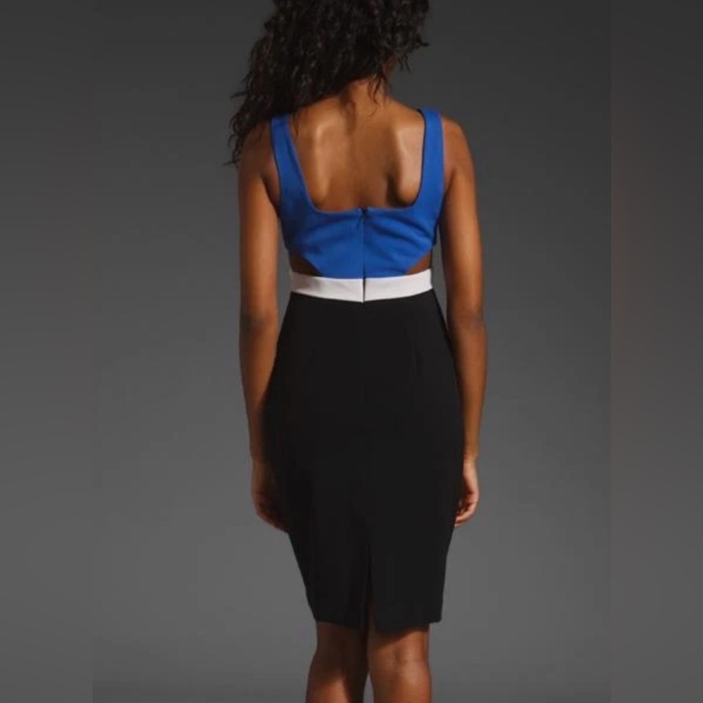 Black Halo Scott Cutout Sheath Dress Women 6 Blue White Black ASO‎ celebrities